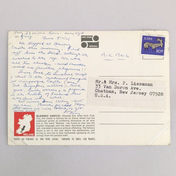 Blarney Castle, Co Cork Ireland John Hinde 1960s Postcard Souvenir Photograph - Picture 2 of 2